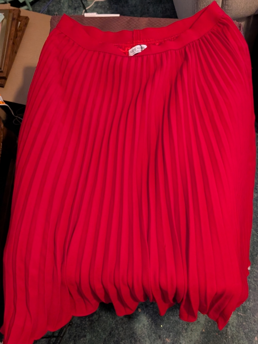 Kate Kasin Red Pleated Skirt XXL Never Worn